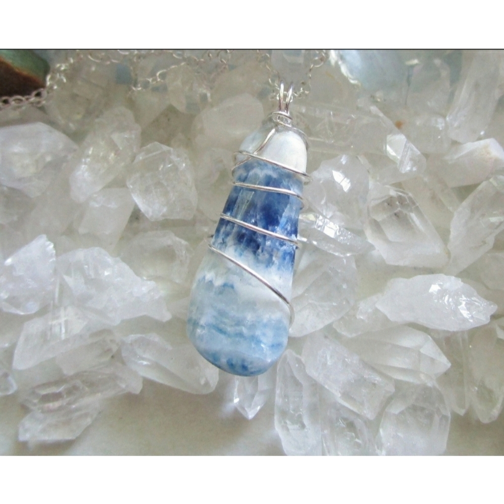 Lapis Lace Onxy Natural Scheelite Pendant Boho Necklace